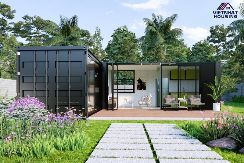 Super beautiful 100m2 garden resort prefabricated house project