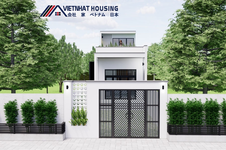 Construction of 2-storey steel frame house 195m2, finishing price less than 1 billion VND