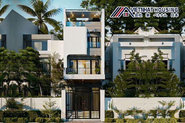 Beautiful 4-storey townhouse design with steel frame with modern open space