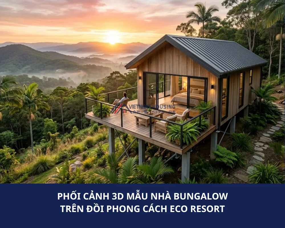 MẪU NHÀ BUNGALOW TRÊN ĐỒI PHONG CÁCH ECO RESORT