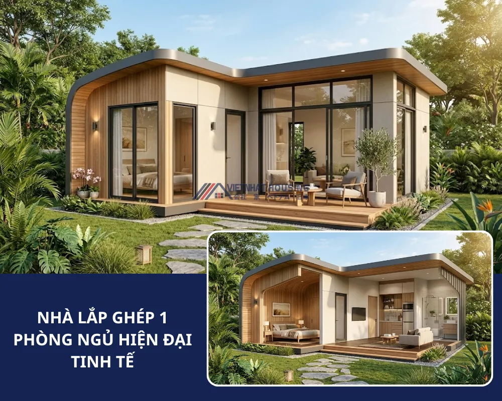 NHÀ LẮP GHÉP 1 PHÒNG NGỦ NHỎ GỌN HIỆN ĐẠI