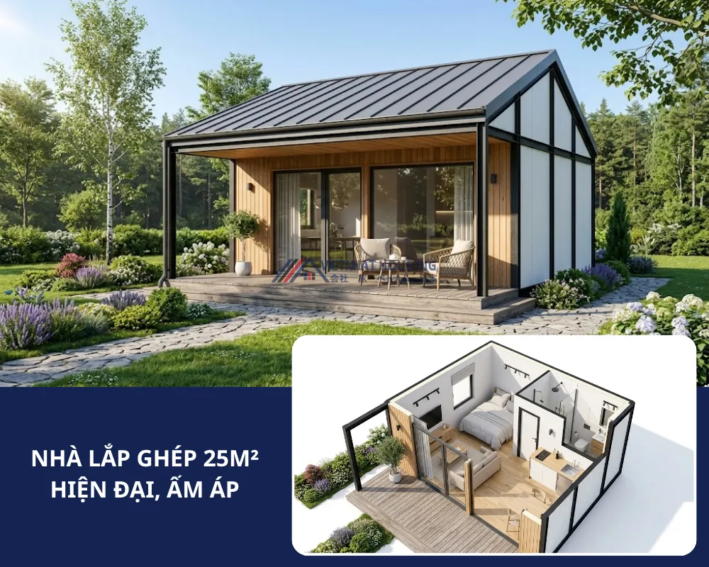 Nhà Lắp Ghép 25m2 Hiện Đại, Ấm Áp