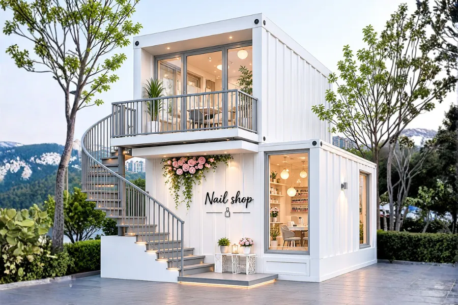 Nhà Lắp Ghép Khung Container 2 Tầng Sang Trọng