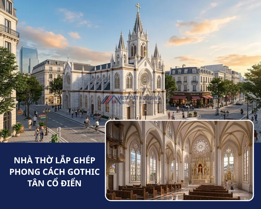 NHÀ THỜ LẮP GHÉP PHONG CÁCH GOTHIC TÂN CỔ ĐIỂN