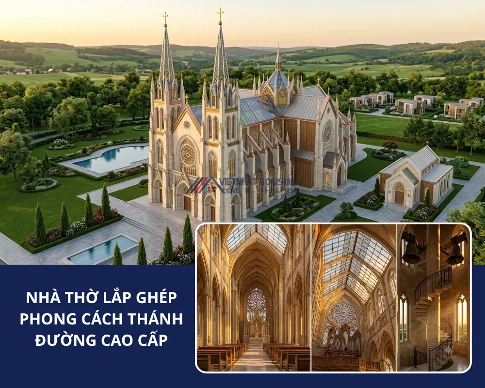 NHÀ THỜ LẮP GHÉP PHONG CÁCH THÁNH ĐƯỜNG CAO CẤP