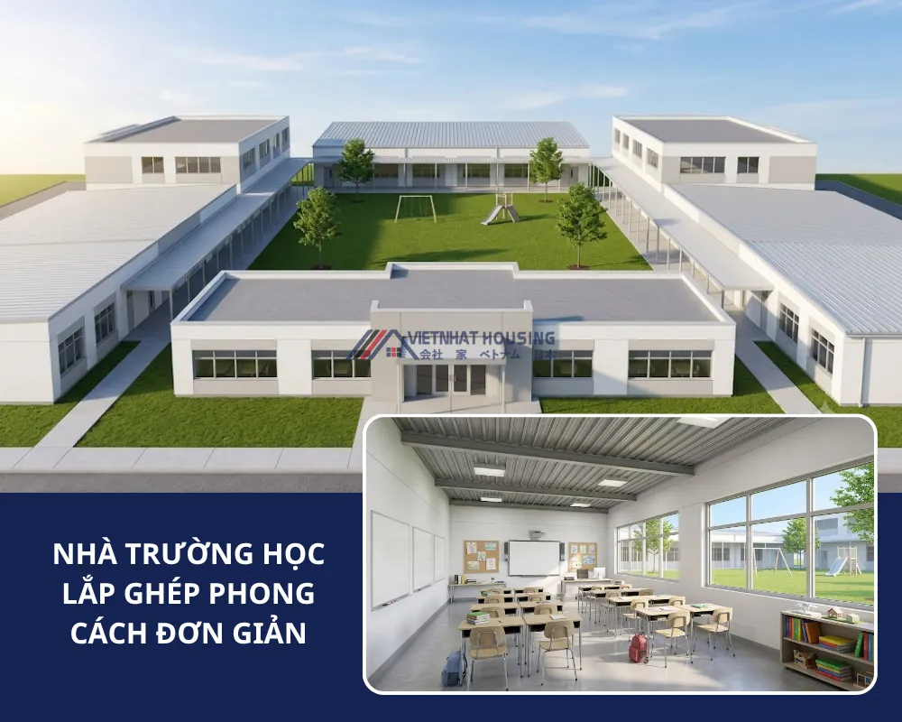 NHÀ TRƯỜNG HỌC LẮP GHÉP PHONG CÁCH ĐƠN GIẢN