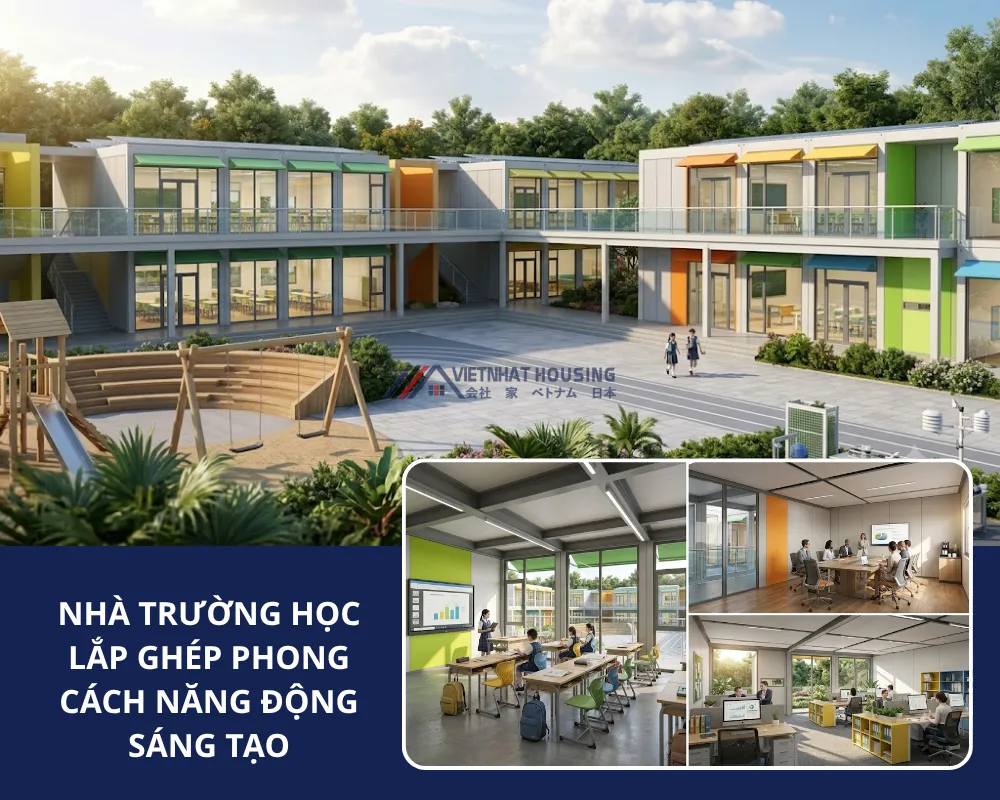 NHÀ TRƯỜNG HỌC LẮP GHÉP PHONG CÁCH NĂNG ĐỘNG SÁNG TẠO