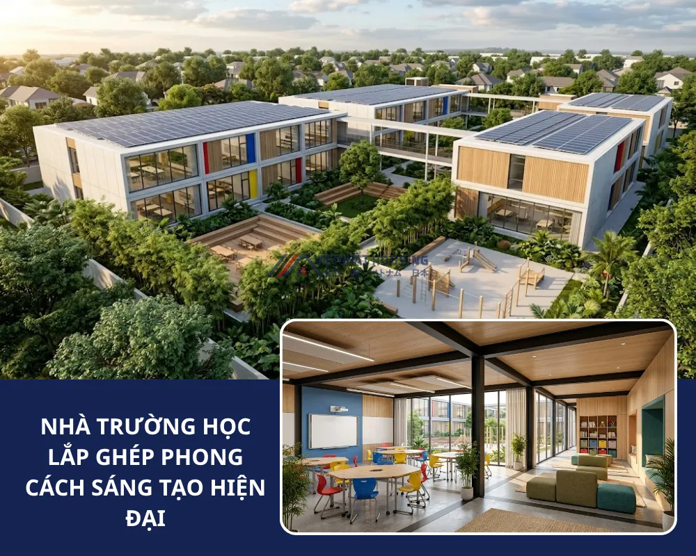 NHÀ TRƯỜNG HỌC LẮP GHÉP PHONG CÁCH SÁNG TẠO HIỆN ĐẠI