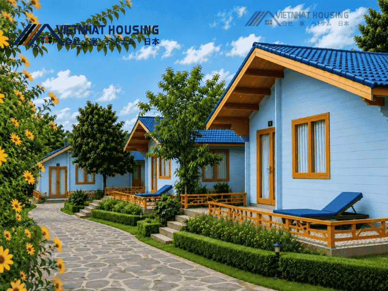 Mẫu kiến trúc nhà homestay lắp ghép panel- ghi điểm với thiết kế hiện đại, giảm phát thải carbon thấp